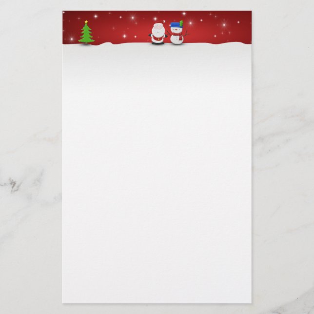 Frohe Weihnachten Snowman und Weihnachten Briefpapier (Vorderseite)