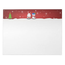 Frohe Weihnachten Snowman und Weihnachten Notizblock
