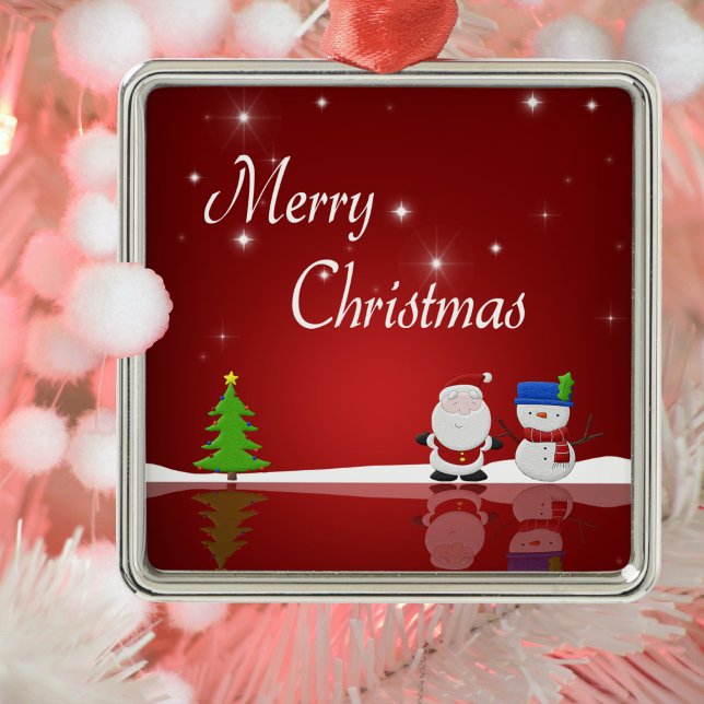 Frohe Weihnachten Snowman und Weihnachten Ornament Aus Metall (Von Creator hochgeladen)