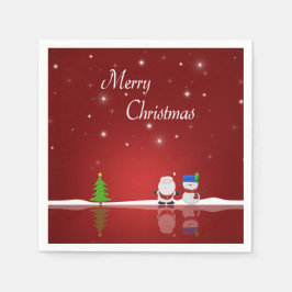 Frohe Weihnachten Snowman und Weihnachten Serviette
