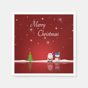 Frohe Weihnachten Snowman und Weihnachten Serviette