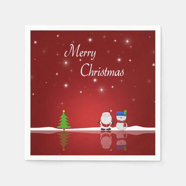 Frohe Weihnachten Snowman und Weihnachten Serviette (Vorderseite)