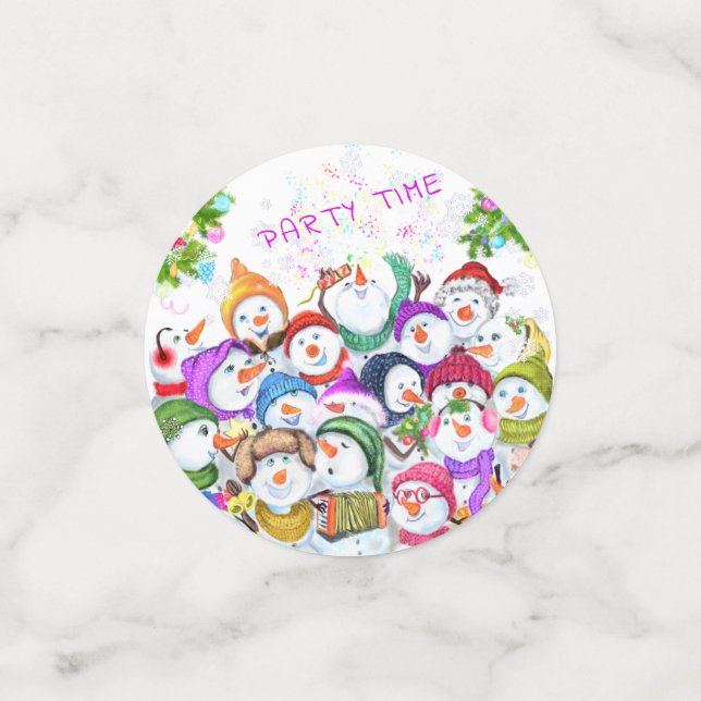 Frohe Weihnachten Snowmans Party Confetti Konfetti (Klein Vorderseite)