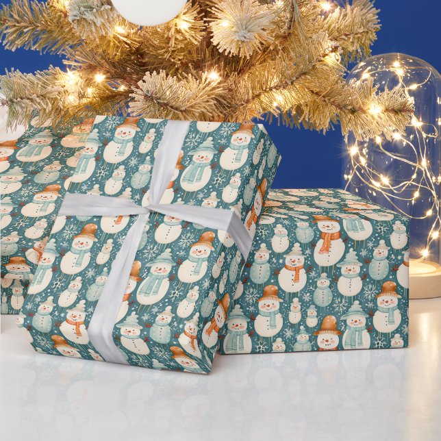 Frohe Weihnachten | Snowmen Weihnachten Geschenkpapier (Feiertage)