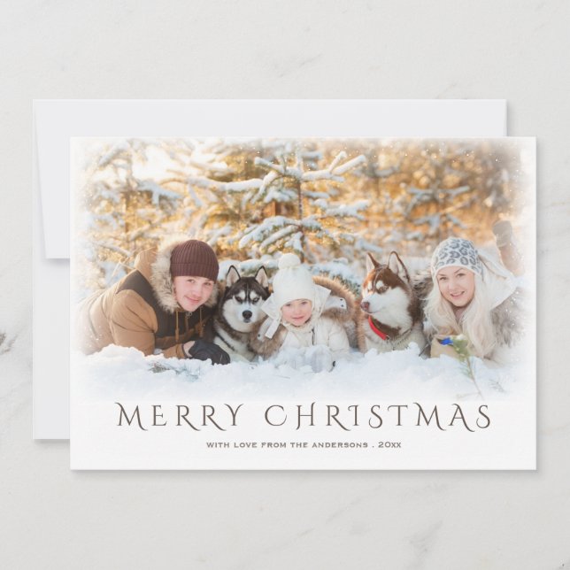 Frohe Weihnachten Snowy Foto Gruß (Vorderseite)