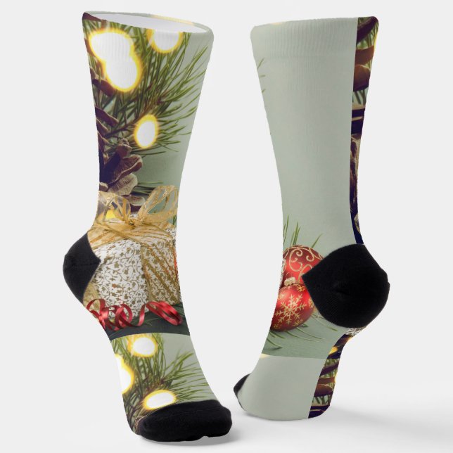 Frohe Weihnachten Socken (Gewinkelt)
