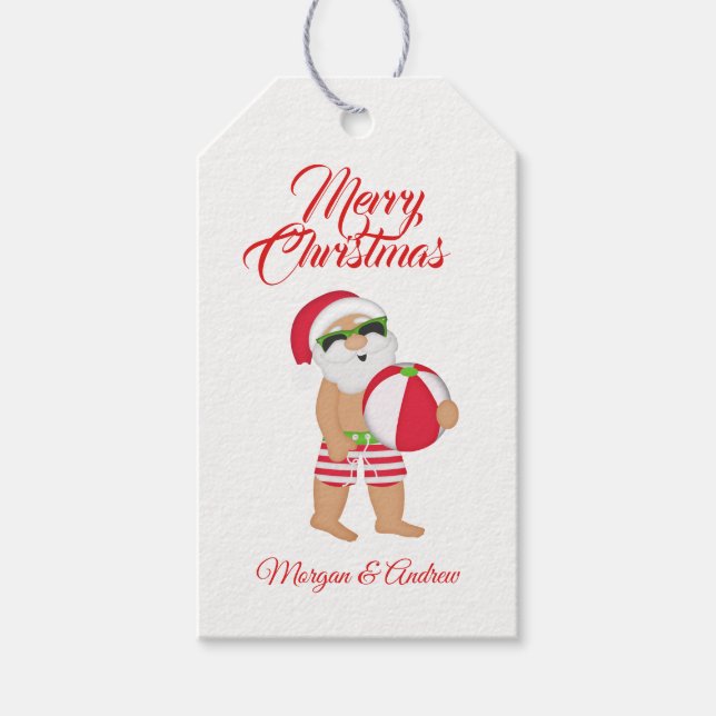 Frohe Weihnachten Sommer Weihnachten Weihnachten B Geschenkanhänger (Vorderseite)
