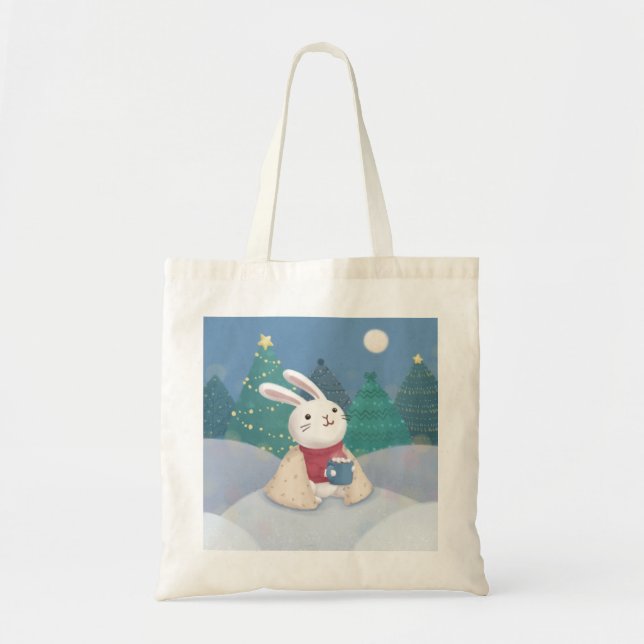 Frohe Weihnachten: Sonnige Illustration Tragetasche (Vorne)