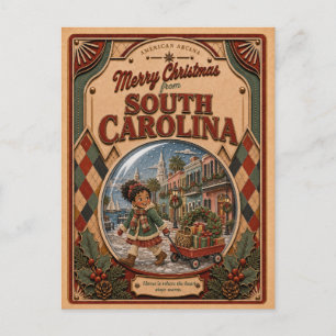 Frohe Weihnachten South Carolina Vintage-Schneekug