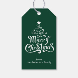 Frohe Weihnachten Spaß grün personalisierten Urlau Geschenkanhänger