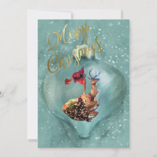 Frohe Weihnachten Spezial-Rentier-Ornament Schnee 