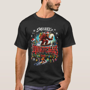 Frohe Weihnachten Squatchmas Lustiger Bigfoot Snow T-Shirt