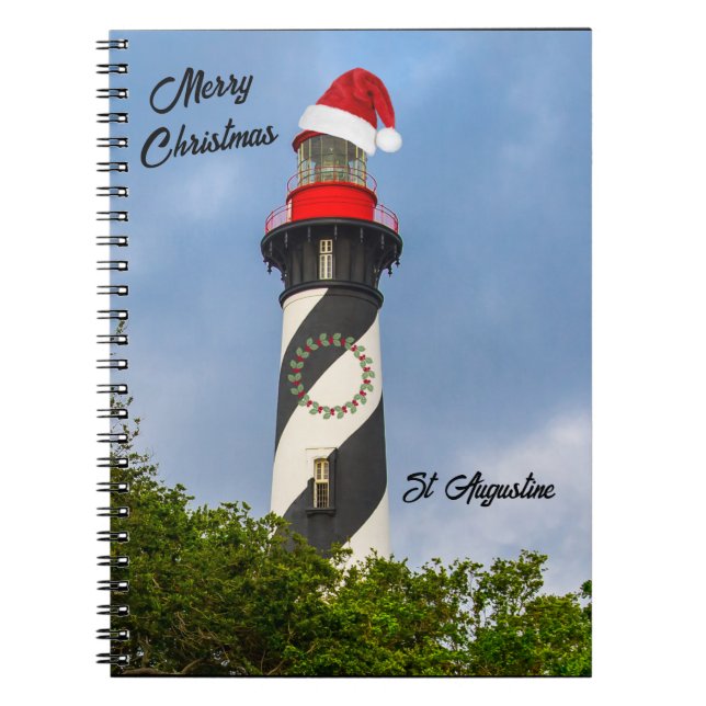Frohe Weihnachten St Augustine Florida Leuchtturm Notizblock (Vorderseite)