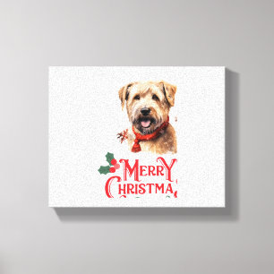 Frohe Weihnachten Staffordshire Bull Terrier Leinwanddruck