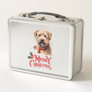 Frohe Weihnachten Staffordshire Bull Terrier Metall Brotdose