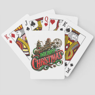 Frohe Weihnachten Steampunk Spielkarten