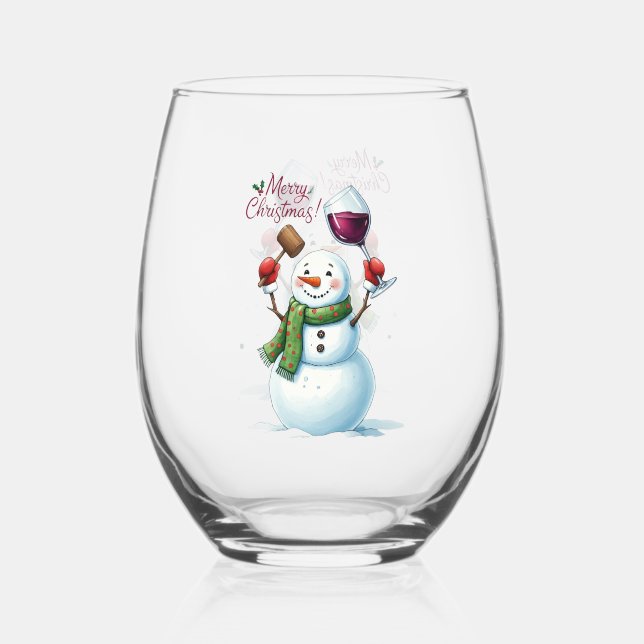 Frohe Weihnachten stemless Weinglas Ohne Stiel (Vorderseite)