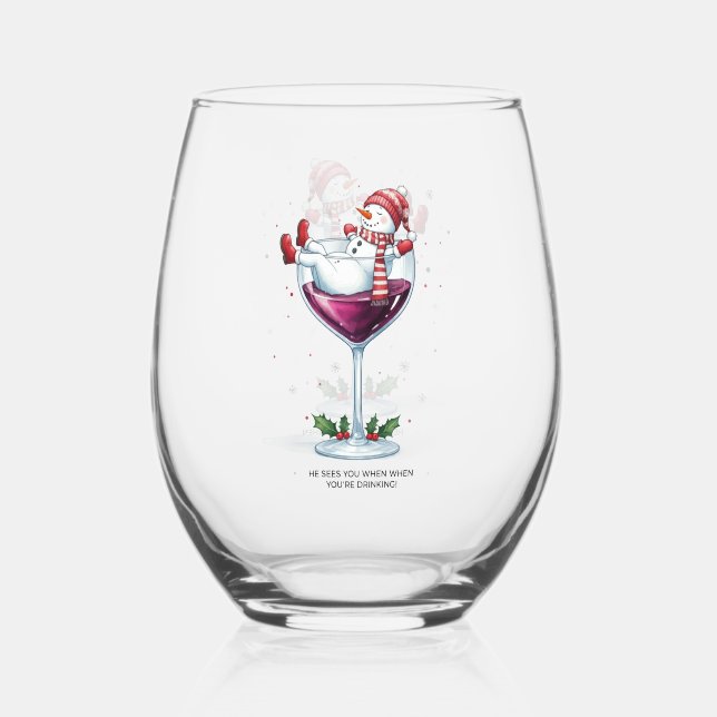 Frohe Weihnachten stemless Weinglas Ohne Stiel (Vorderseite)