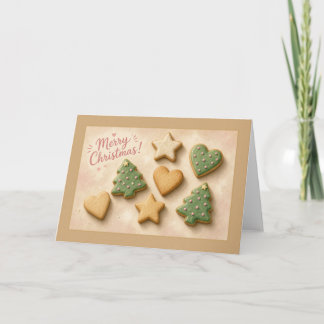 Frohe Weihnachten Stern- und Herz-Kekse Karte