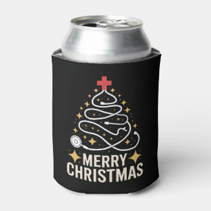 Frohe Weihnachten Stethoskop Baum Krankenschwester Dosenkühler