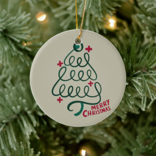 Frohe Weihnachten Stethoskop CNA Medizinischer Arb Keramik Ornament