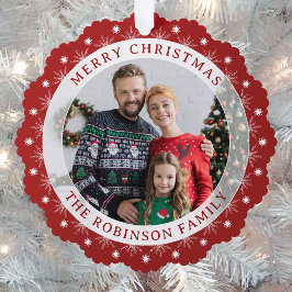 Frohe Weihnachten Stilvoll Modernes Elegantes Foto Ornament Karte