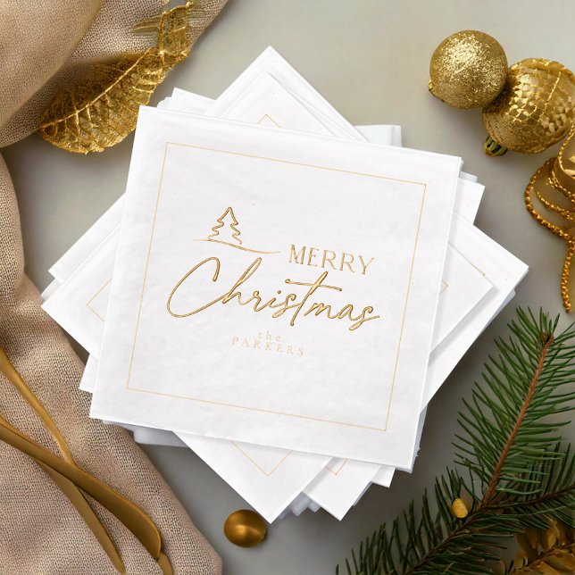 Frohe Weihnachten Stilvoll Tree Motif ID1009 Servietten Mit Folie (Von Creator hochgeladen)