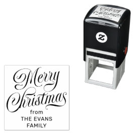 Frohe Weihnachten stilvolle Schrift personalisiert Permastempel