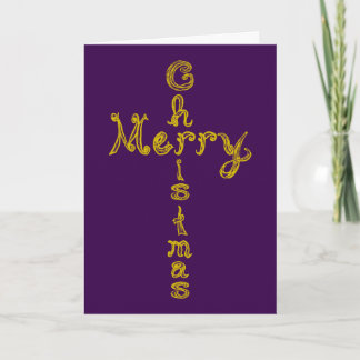 Frohe Weihnachten Stoff Schrift Gold Kreuz