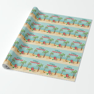 Frohe Weihnachten Strand Geschenkpapier