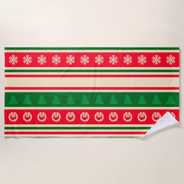 Frohe Weihnachten Strandtuch (Vorderseite)