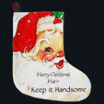 Frohe Weihnachten Strumpf Santa Behielt es schön Großer Weihnachtsstrumpf<br><div class="desc">Zuhause > Zuhause Décor > Christmas Décor > Strumpf</div>