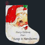 Frohe Weihnachten Strumpf Santa Behielt es schön Großer Weihnachtsstrumpf<br><div class="desc">Zuhause > Zuhause Décor > Christmas Décor > Strumpf</div>
