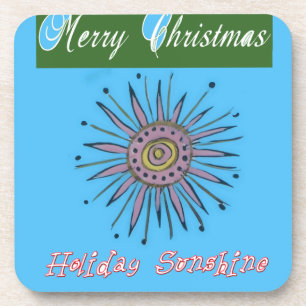 Frohe Weihnachten Sunshine Holiday.png Getränkeuntersetzer