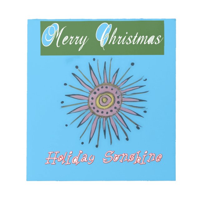 Frohe Weihnachten Sunshine Holiday.png Notizblock (Vorderseite)