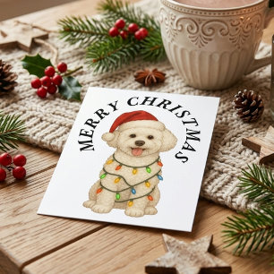 Frohe Weihnachten Süße Bichon Frise Weihnachtsmann