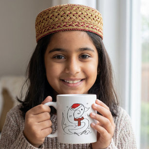 Frohe Weihnachten süße Cartoon-Kinder-Illustration Kaffeetasse