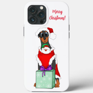 Frohe Weihnachten Süße Dobermann in Santa-Outfit Case-Mate iPhone Hülle