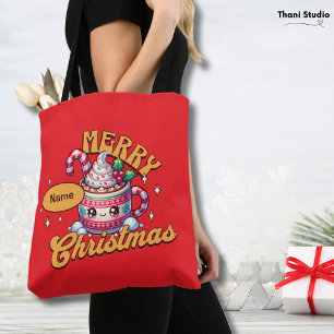 Frohe Weihnachten Süße Heiße Schokolade Tasse Fami Tasche