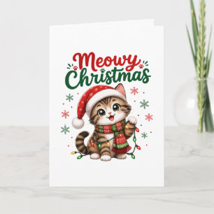 Frohe Weihnachten Süße Katze Feiertag Karte