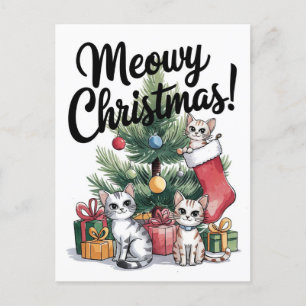 Frohe Weihnachten Süße Katzen Postkarte