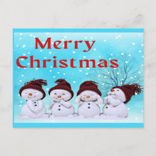 Frohe Weihnachten Süße Kleine Schneemänner     