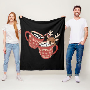 Frohe Weihnachten Süße Rentiere Familie Weihnachte Fleecedecke