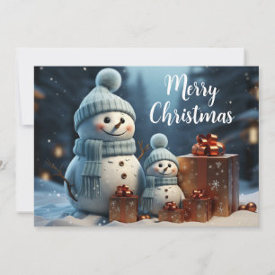 Frohe Weihnachten Süße Schneemänner und Geschenke