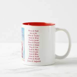 Frohe Weihnachten, süße Tasse mit Paarnamen