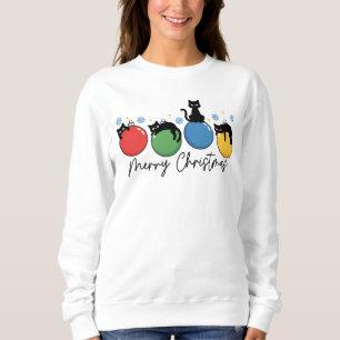 Frohe Weihnachten Süße Weihnachtskatzen Girlanden Sweatshirt