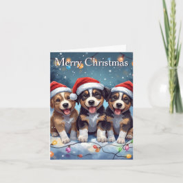 Frohe Weihnachten Süße Welpen Weihnachtskarte