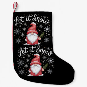 Frohe Weihnachten Süßer Gnom Lass es schneien Wint Kleiner Weihnachtsstrumpf