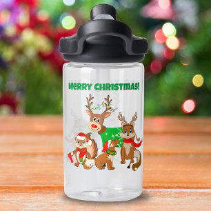 Frohe Weihnachten! Süßer Hirsch, Füchse & Chipmunk Trinkflasche