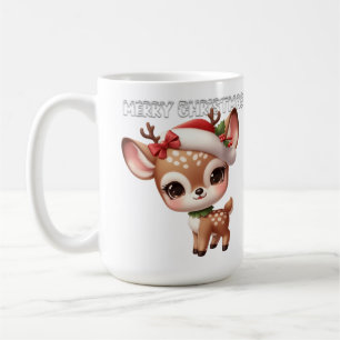 Frohe Weihnachten süßes kleines Reh Kaffeetasse